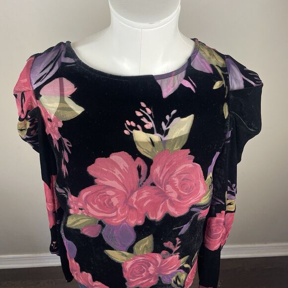 NWT MONSOON Size 4 JOANNA VELVET Burnout Floral  PRINT Blouse Witchy Whimsy Goth - Picture 2 of 10